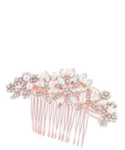 Rhinestone Hair Comb HM320005 ROSEGOLD AB